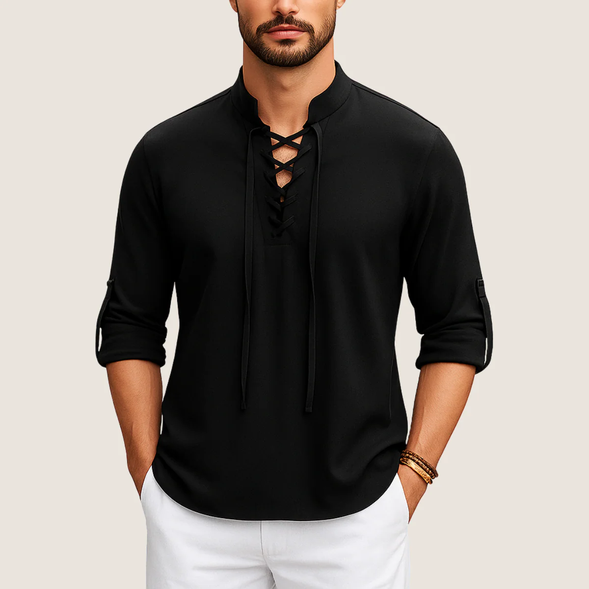 Jetta Chemise Bohème en Lin – Élégance Décontractée à Lacets - Image 4