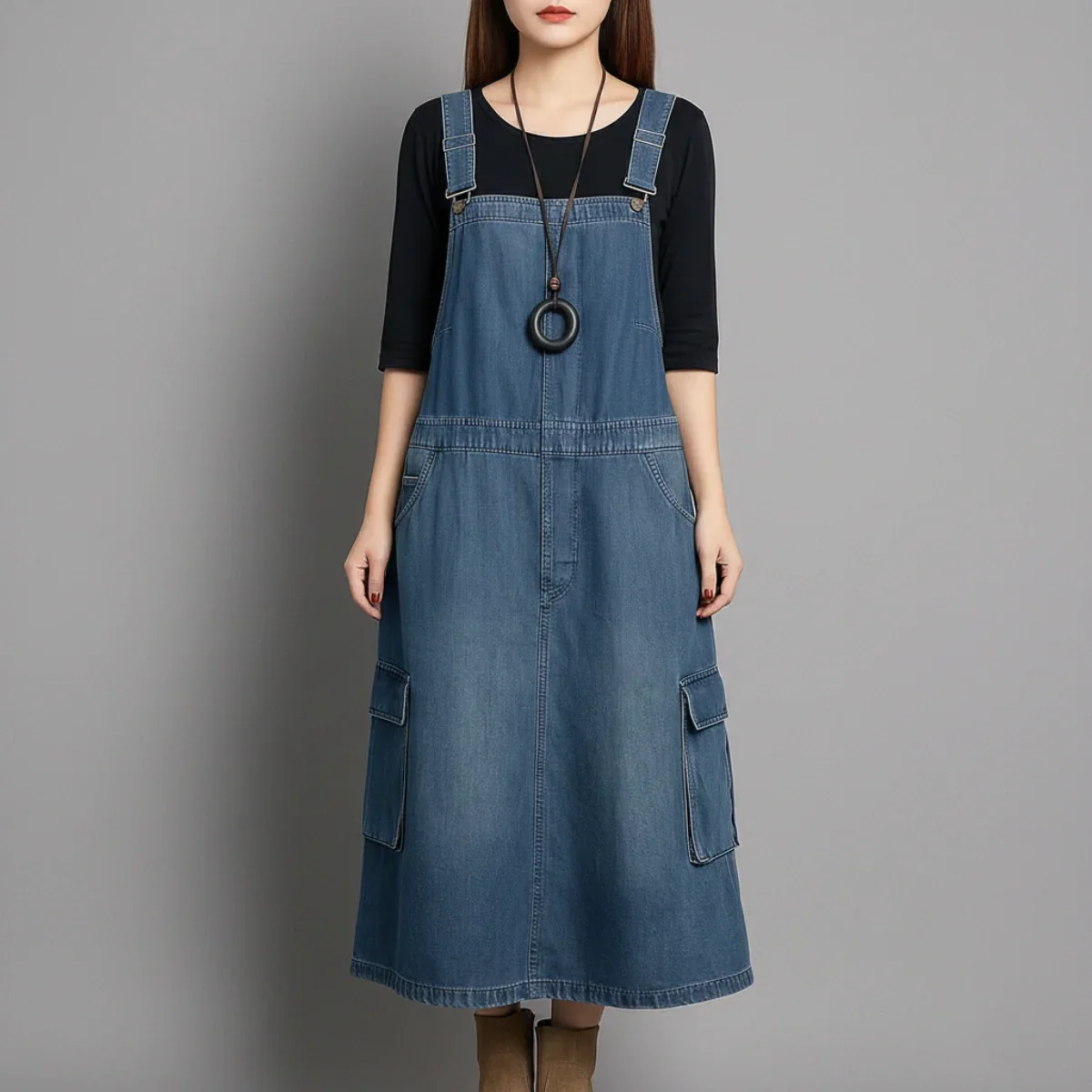 Jetta Robe chasuble en denim ample - Image 2