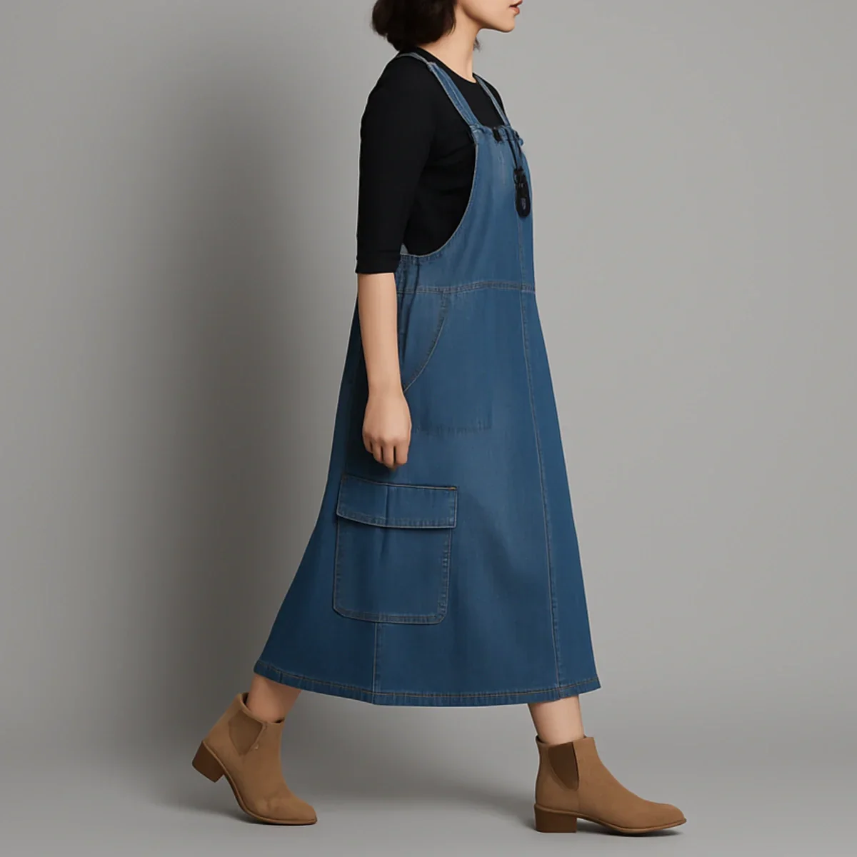 Jetta Robe chasuble en denim ample - Image 3