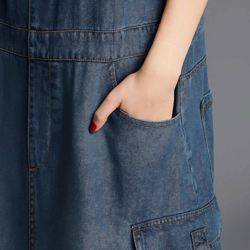 Jetta Robe chasuble en denim ample - Image 8